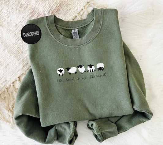 The Lord is My Shepherd Embroidered Sweatshirt