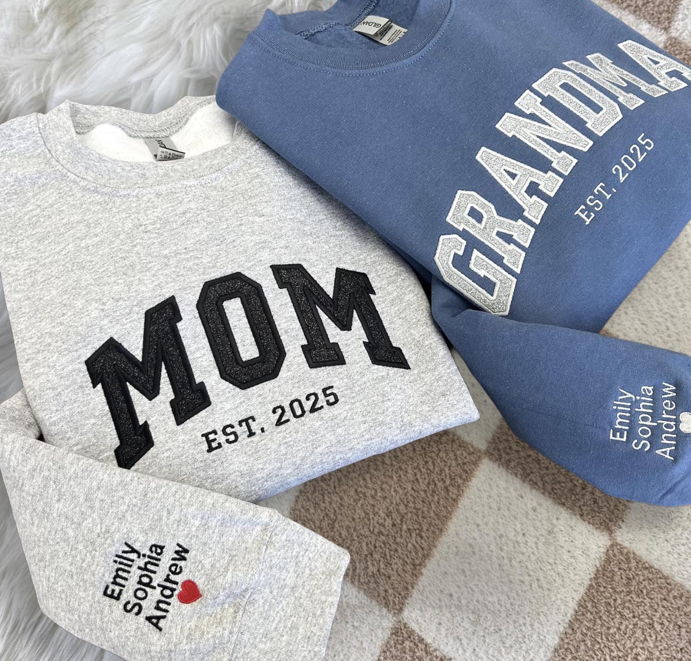 Glitter Embroidered Mama Sweatshirt