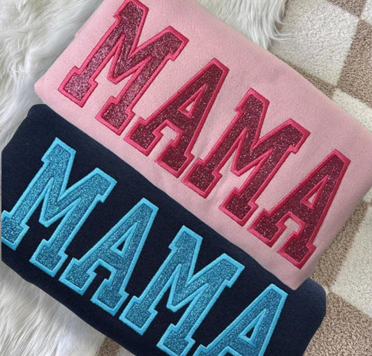 EMBROIDERED Glitter Mama Sweatshirt