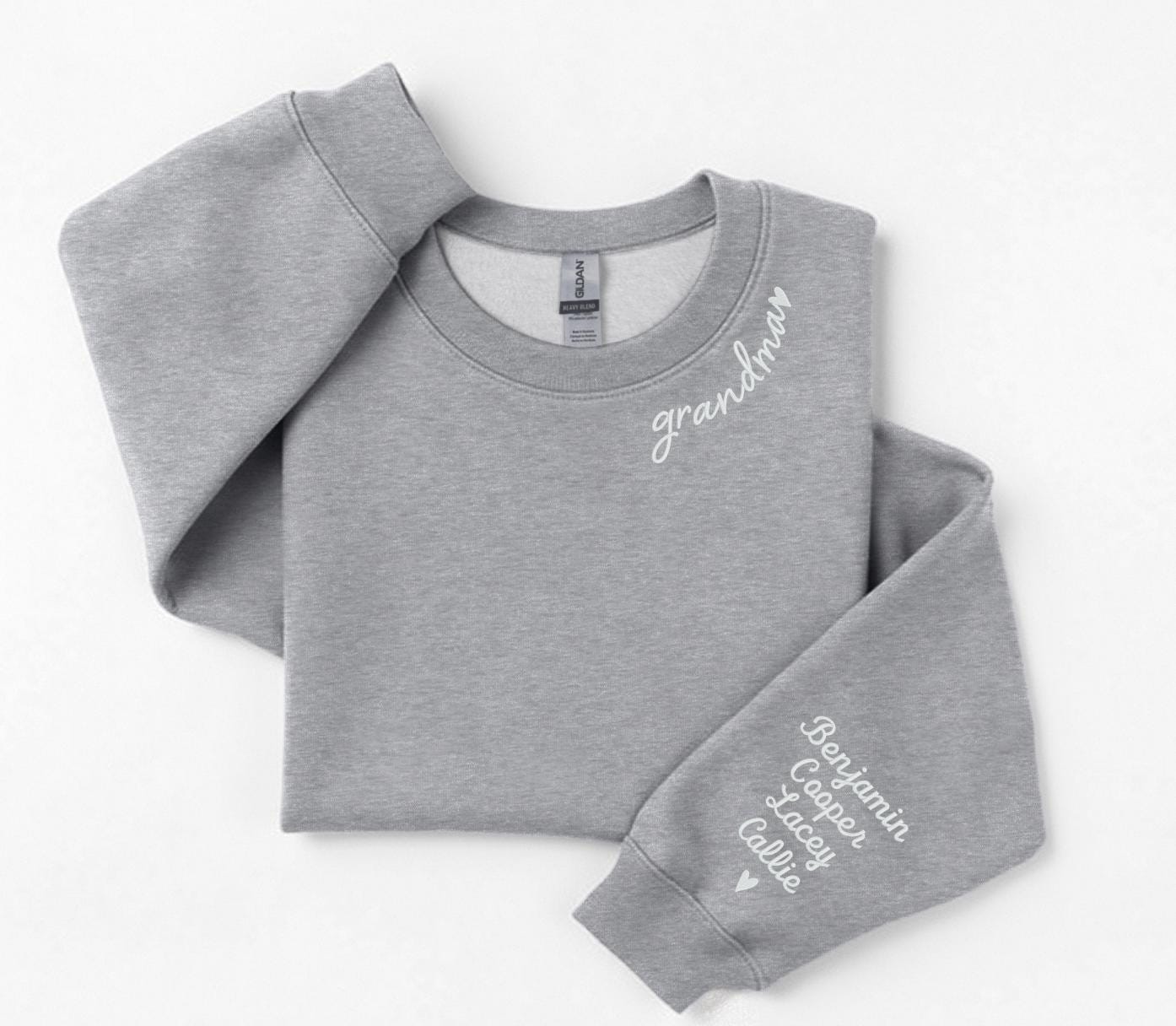 EMBROIDERED Custom Grandma Embroidery Sweatshirt