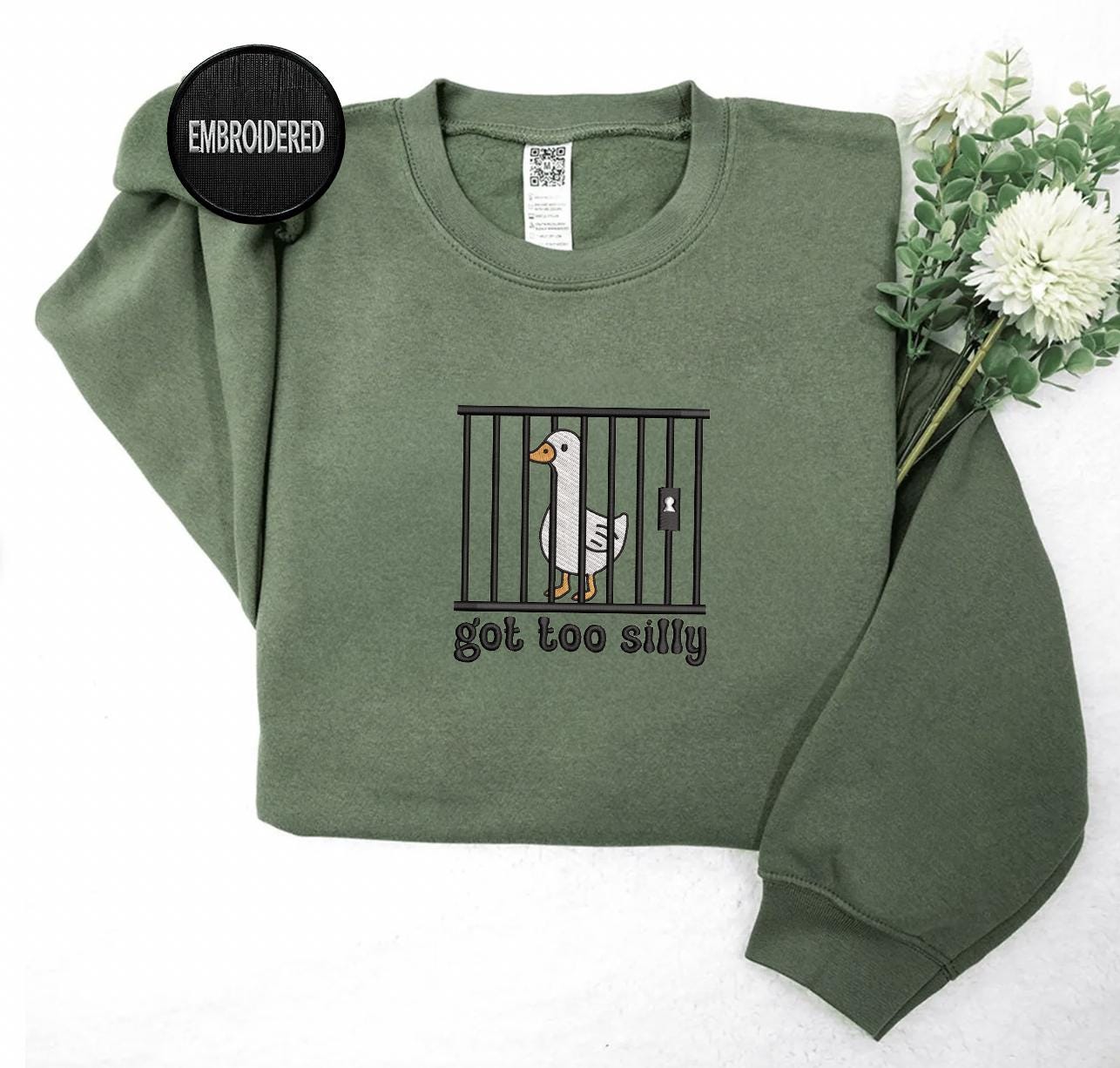 Silly Goose Embroidered Sweatshirt