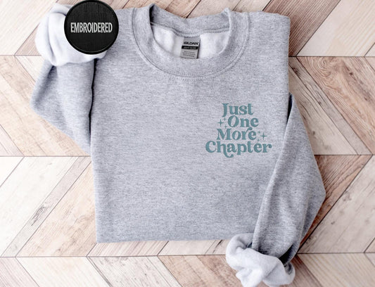 Just One More Chapter Embroidered Sweatshirt