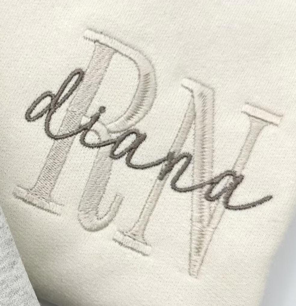 Embroidered Nurse Sweatshirt Embroidery