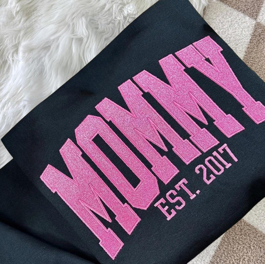 Glitter Mommy Embroidered Sweatshirt