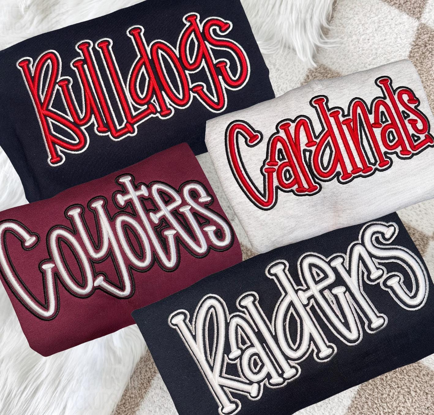 EMBROIDERED Bulldogs 3D Puff Personalized Team Sweatshirt
